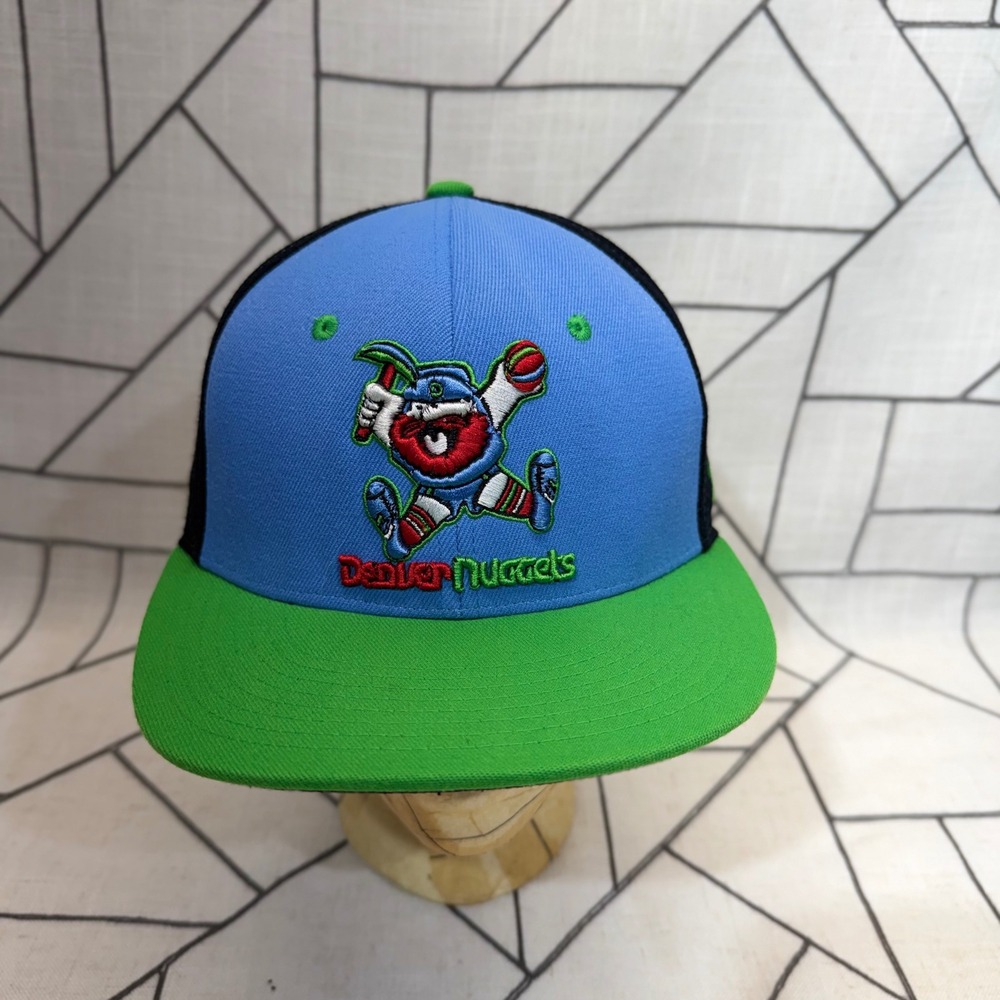 Zephyr Denver Nuggets Hat 7 1/8 Blue Black Green Maxie Miner Mascot Fitted Cap